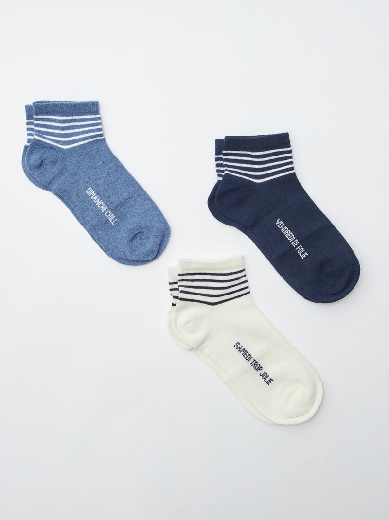 Set di 3 paia di calzini a righe BLU - Kiabi
