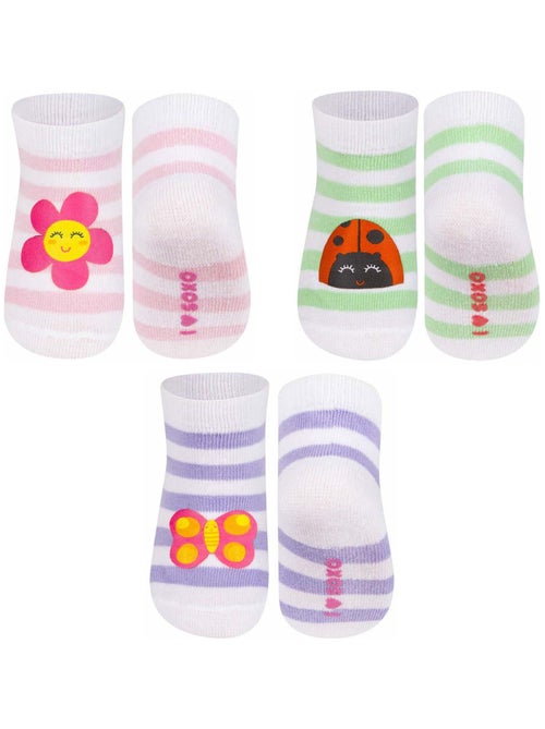 Set di 3 paia di calzini a righe pastello | Soxo - Kiabi