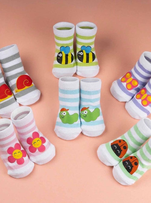 Set di 3 paia di calzini a righe pastello | Soxo - Kiabi