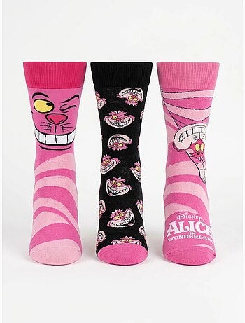 Set di 3 paia di calzini alice au pays des merveilles disney