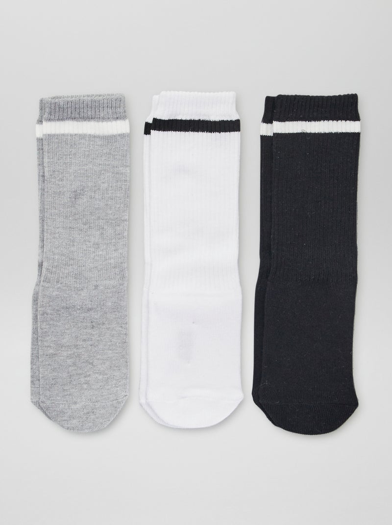 Set di 3 paia di calzini alti sportivi BIANCO - Kiabi