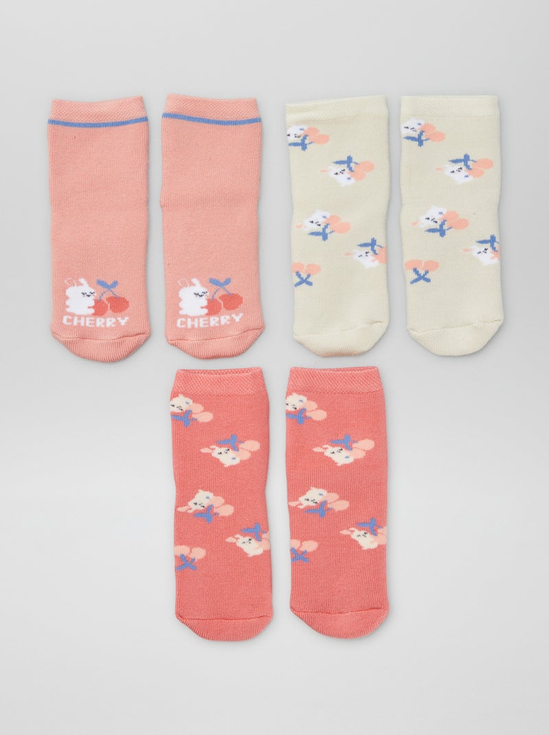 Set di 3 paia di calzini antiscivolo ROSA - Kiabi