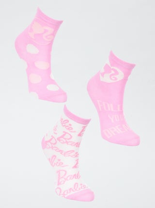 Set di 3 paia di calzini 'Barbie' -