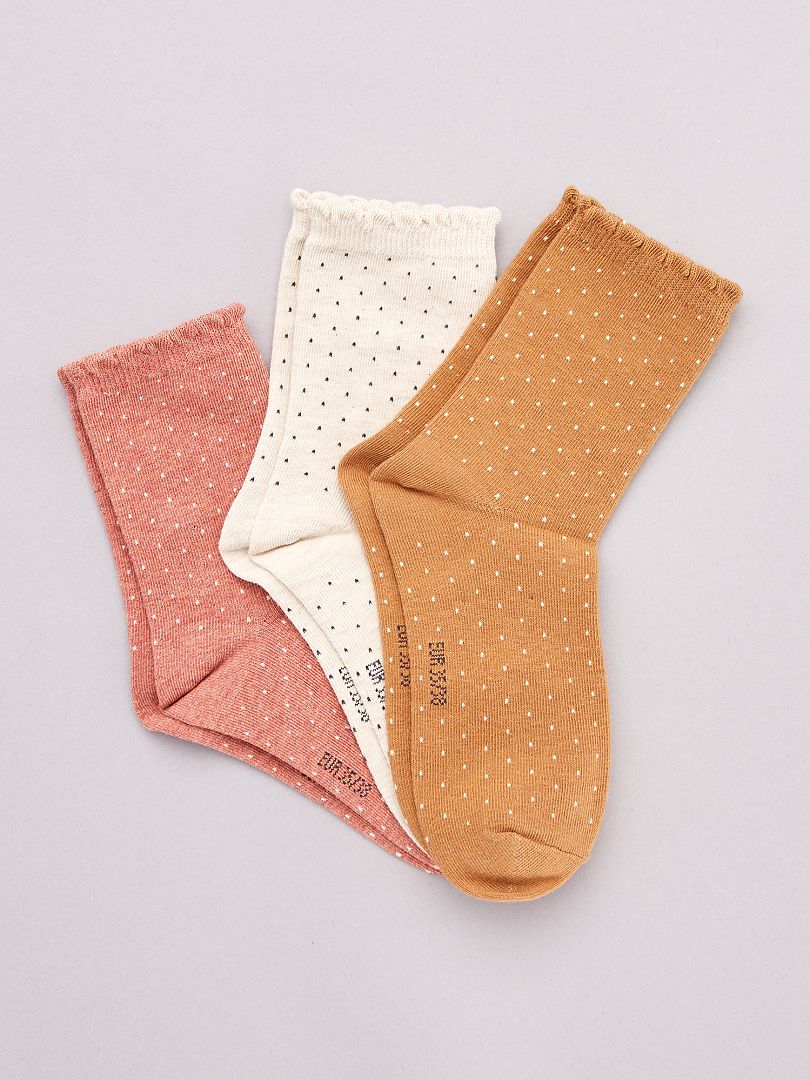 Set di 3 paia di calzini con motivi ARANCIONE - Kiabi