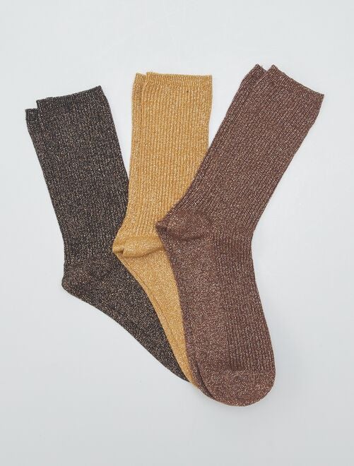 Set di 3 paia di calzini con paillettes - Kiabi