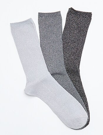 Set di 3 paia di calzini con paillettes