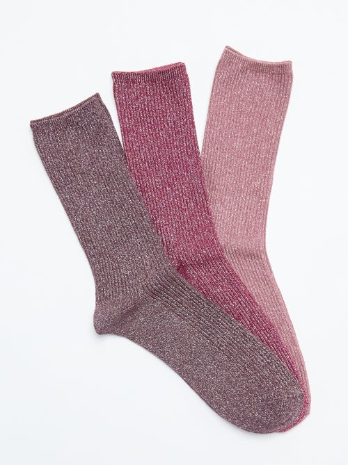 Set di 3 paia di calzini con paillettes - Kiabi