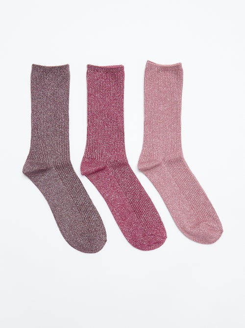 Set di 3 paia di calzini con paillettes - Kiabi