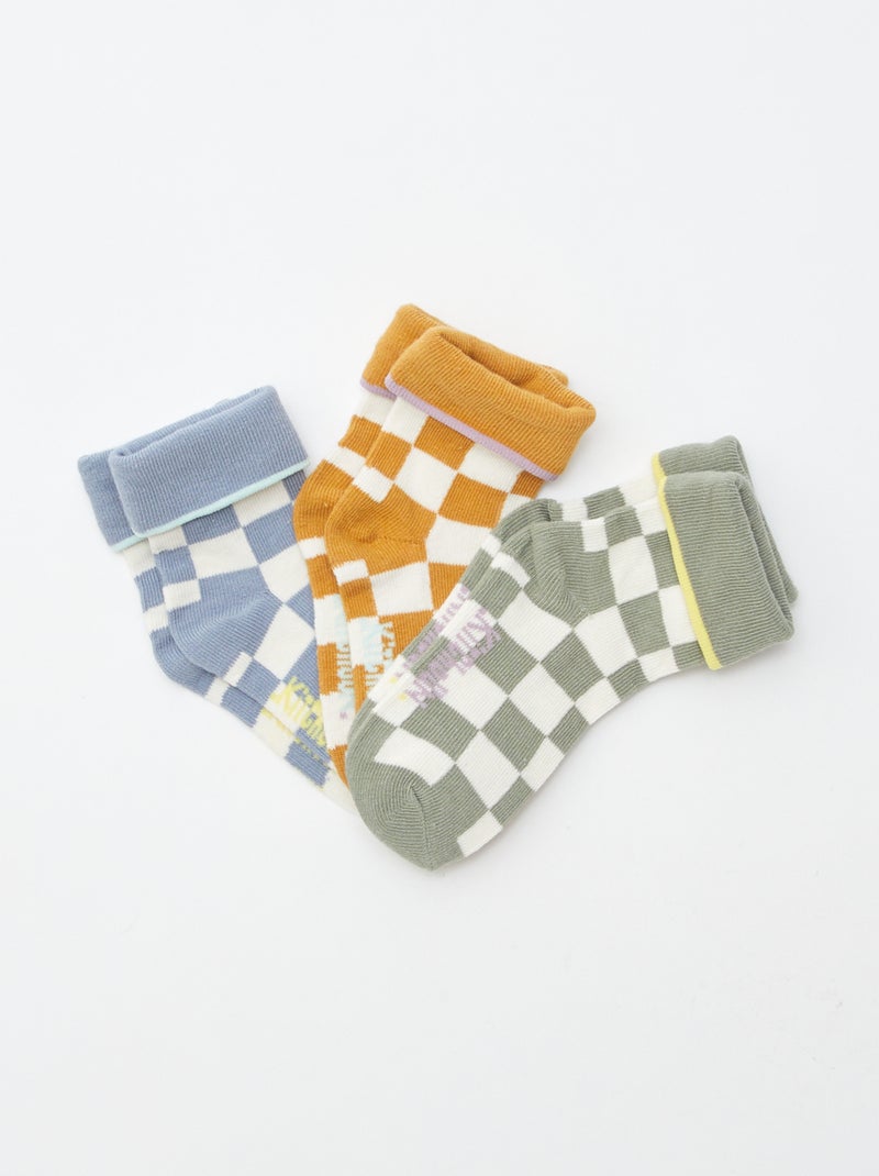 Set di 3 paia di calzini con risvolto Marrone - Kiabi