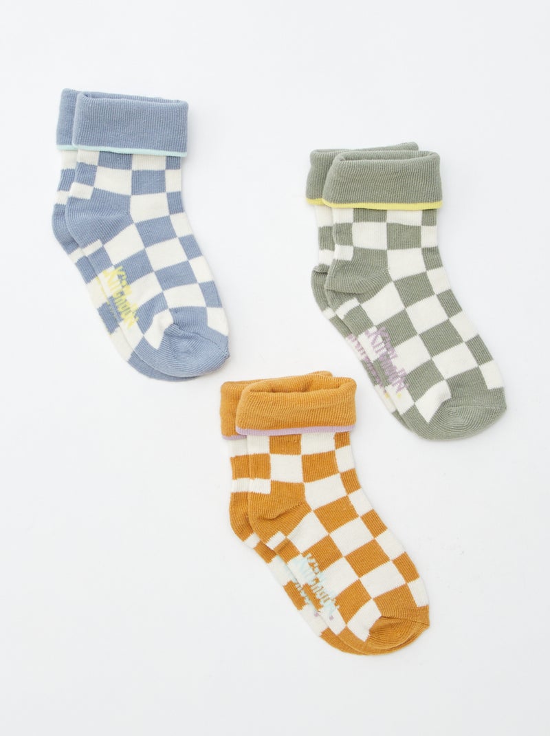 Set di 3 paia di calzini con risvolto Marrone - Kiabi