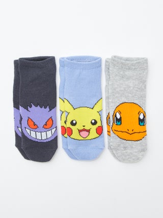 Set di 3 paia di calzini corti 'Pokemon'.