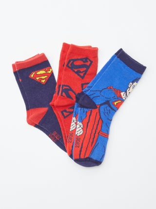Set di 3 paia di calzini corti 'Superman'