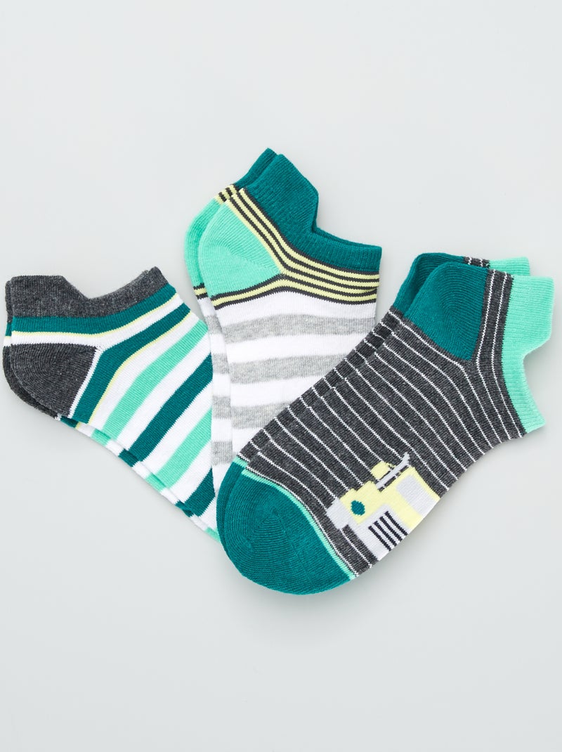 Set di 3 paia di calzini corti VERDE - Kiabi
