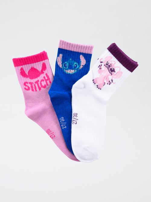Set di 3 paia di calzini 'Disney' 'Stitch' in cotone - Kiabi