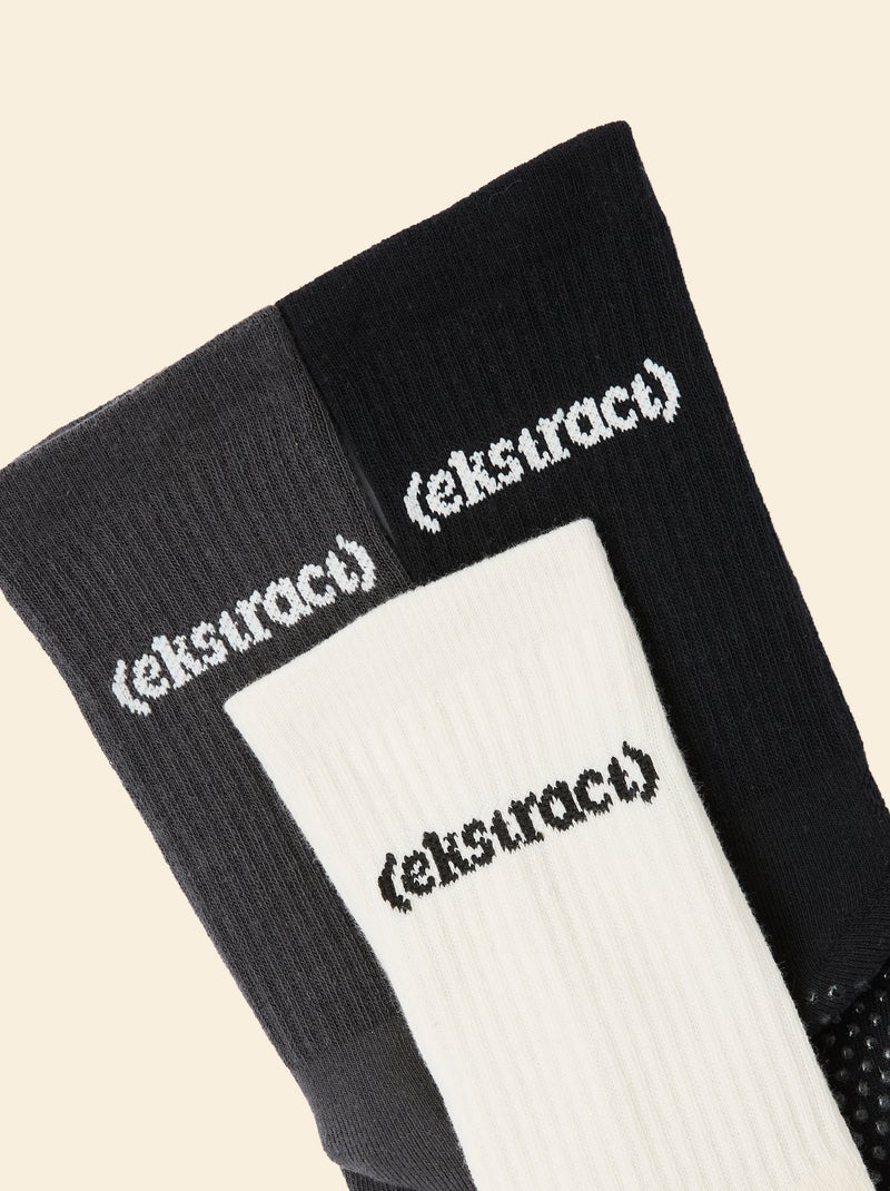 Set di 3 paia di calzini (ekstract) antiscivolo in cotone Nero - Kiabi