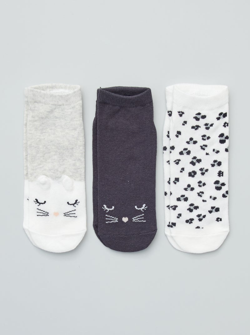 Set di 3 paia di calzini fantasia gatto - Kiabi