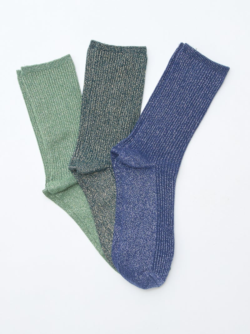 Set di 3 paia di calzini fantasia in cotone Verde - Kiabi