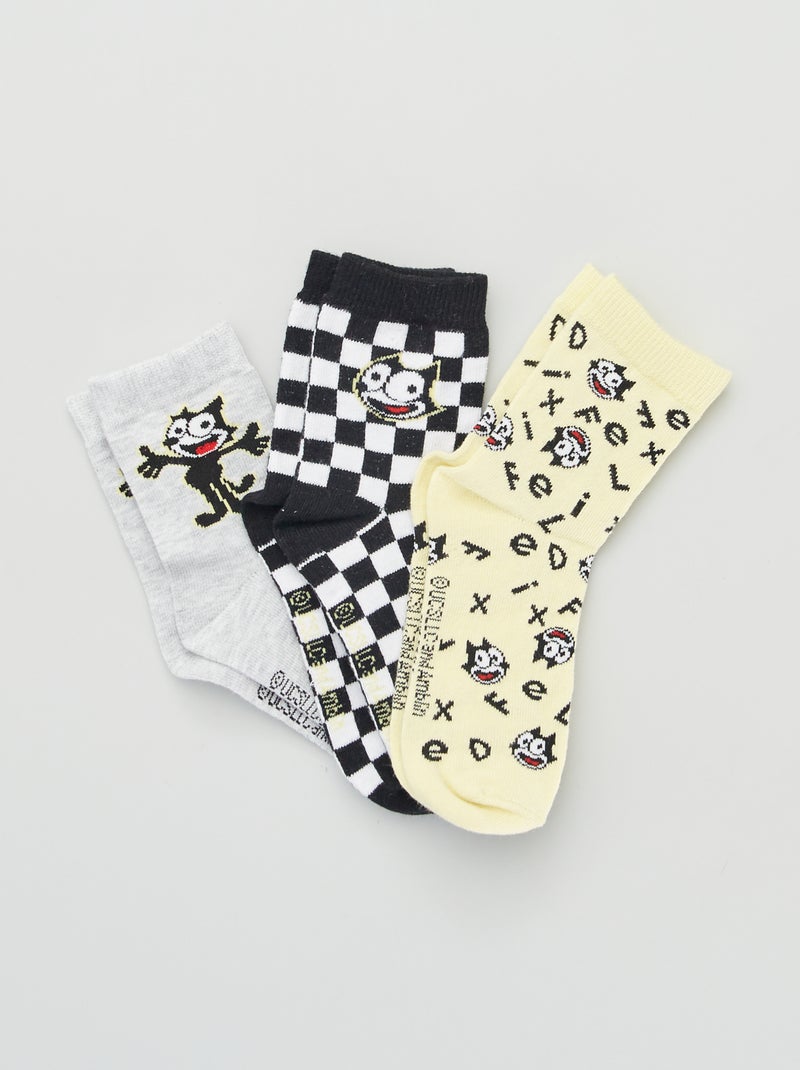 Set di 3 paia di calzini 'Felix the cat' NERO - Kiabi