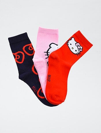 Set di 3 paia di calze 'Hello Kitty' in cotone