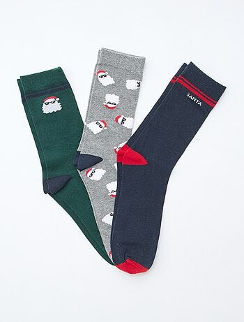 Set di 3 paia di calzini in jersey di cotone Natale