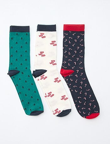 Set di 3 paia di calzini in jersey di cotone Natale