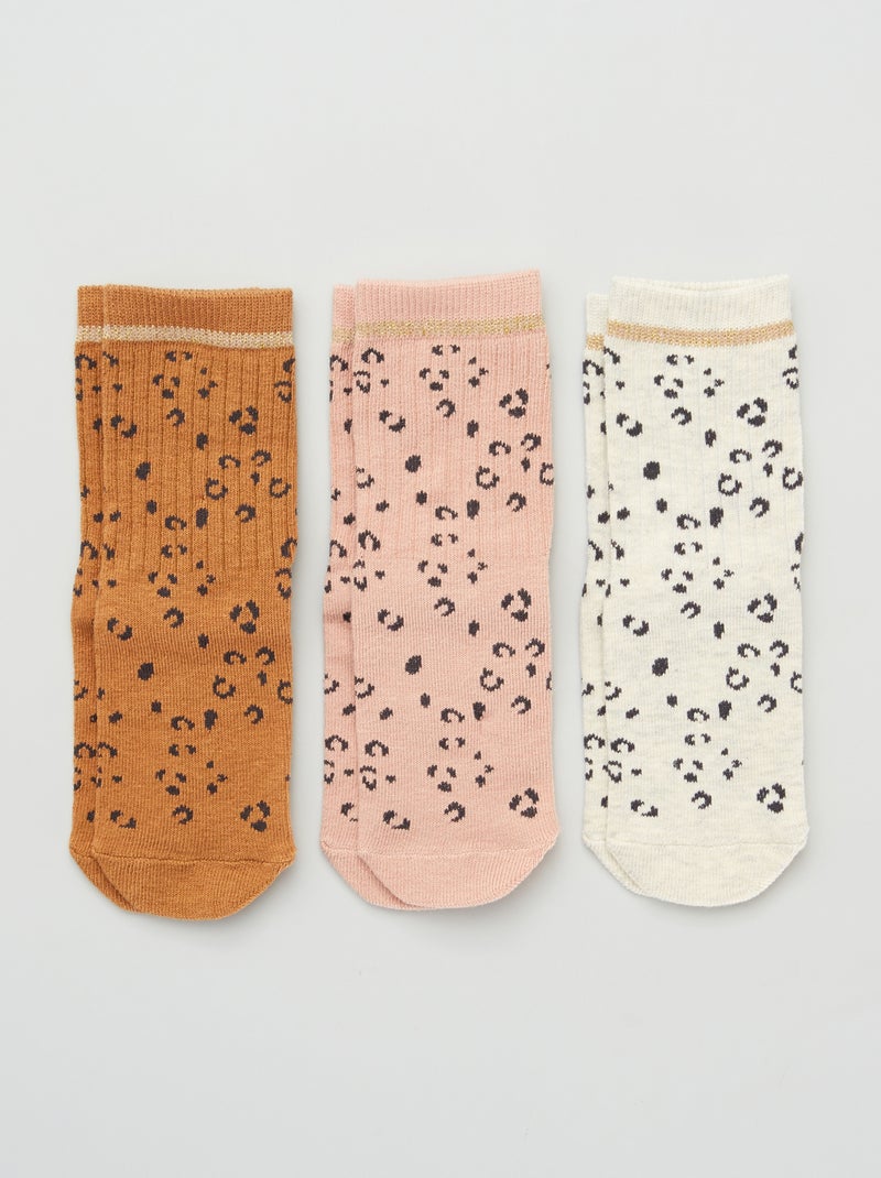 Set di 3 paia di calzini 'leopardo' MARRONE - Kiabi
