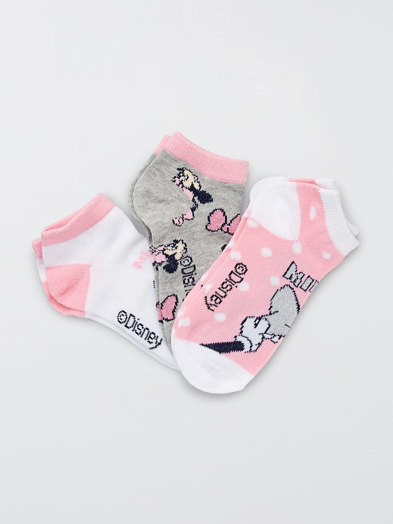 Set di 3 paia di calzini 'Minnie Mouse' grigio/rosa - Kiabi