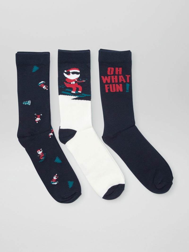 Set di 3 paia di calzini 'Natale' BLU - Kiabi