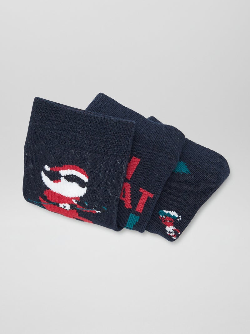 Set di 3 paia di calzini 'Natale' BLU - Kiabi
