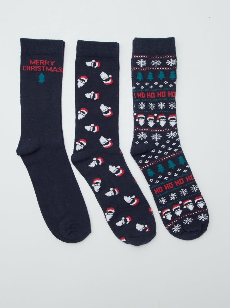 Set di 3 paia di calzini 'Natale' BLU - Kiabi