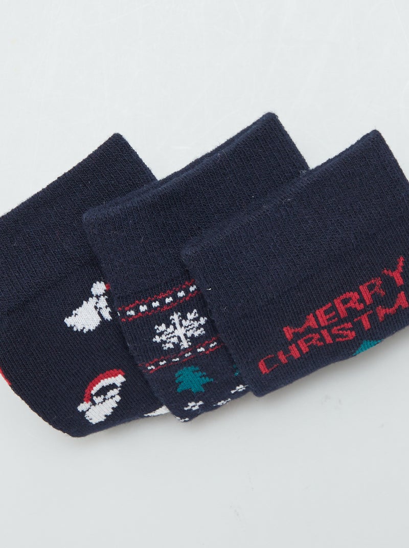 Set di 3 paia di calzini 'Natale' BLU - Kiabi