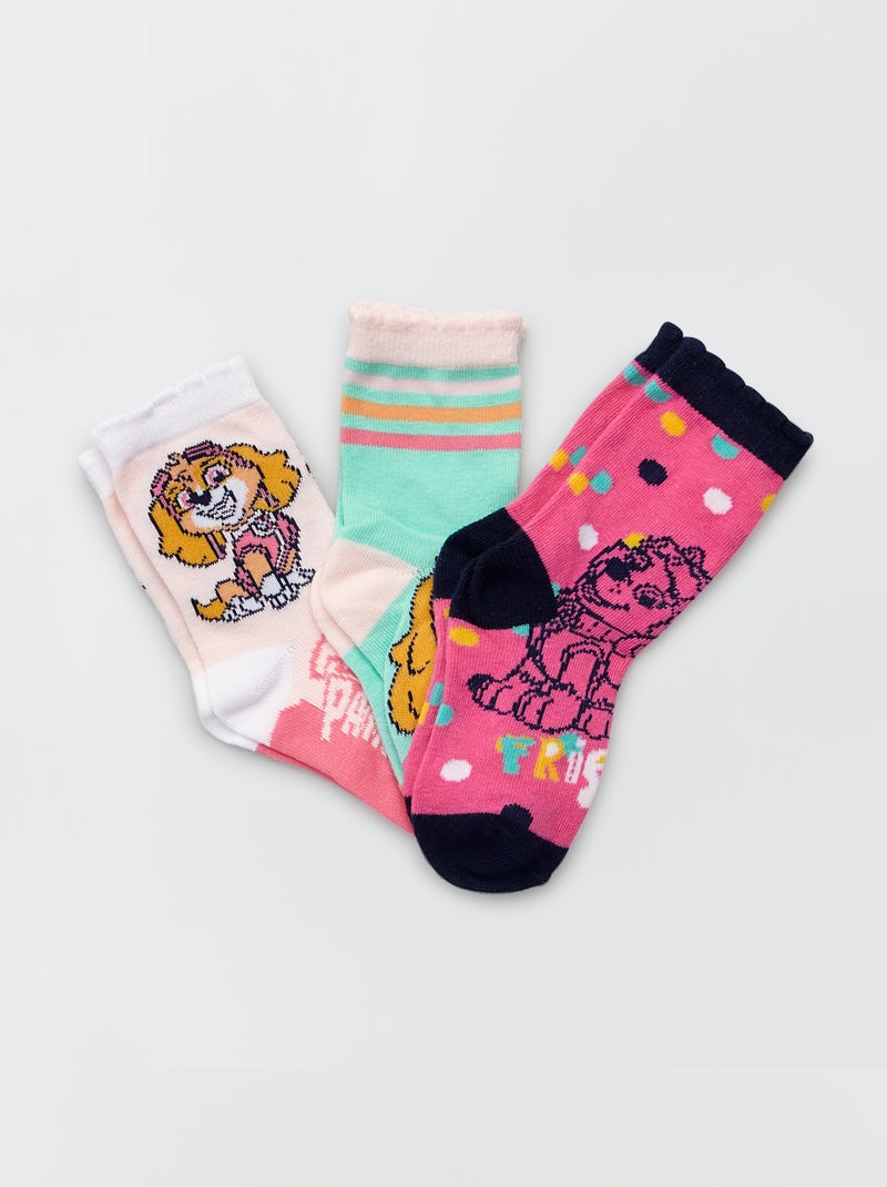 Set di 3 paia di calzini 'Paw Patrol' rosa/blu - Kiabi