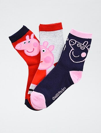 Set di 3 paia di calzini 'Peppa Pig' in cotone