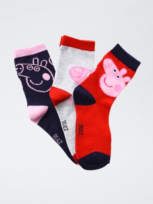 Set di 3 paia di calzini 'Peppa Pig' in cotone - Kiabi