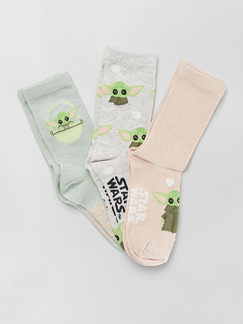 Set di 3 paia di calzini per 'bebè Yoda' GRIGIO - Kiabi