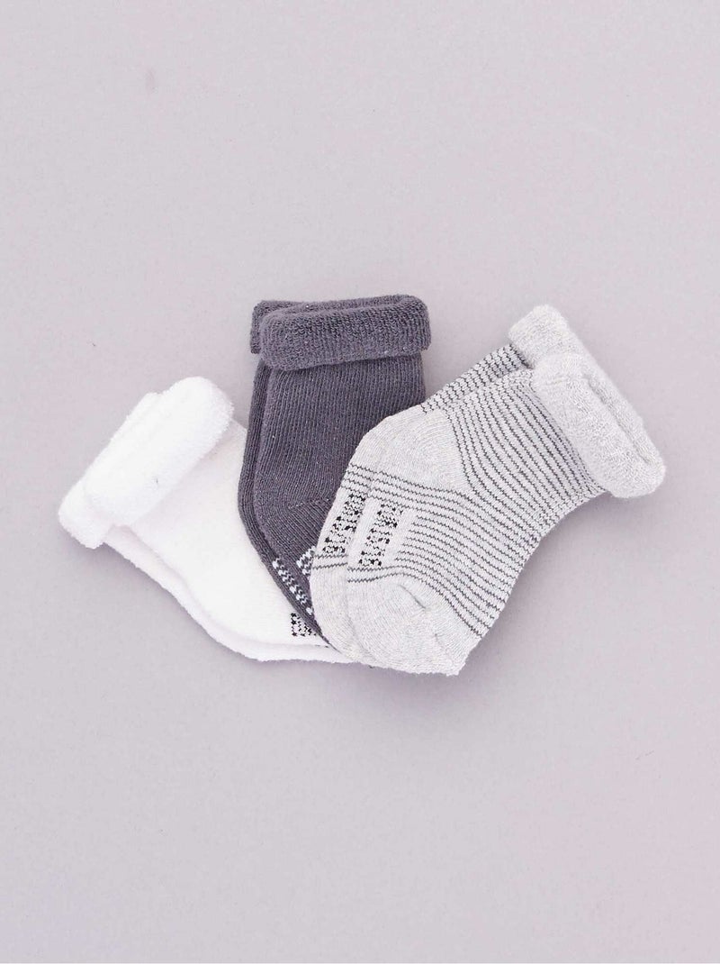 Set di 3 paia di calzini per neonato GRIGIO - Kiabi