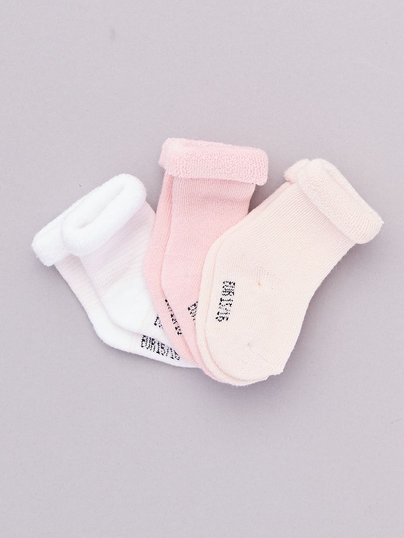 Set di 3 paia di calzini per neonato ROSA - Kiabi
