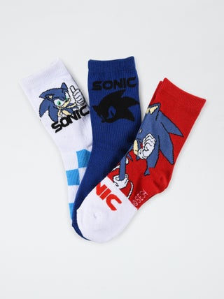 Set di 3 paia di calzini 'Sonic'