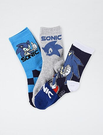 Set di 3 paia di calzini 'Sonic'