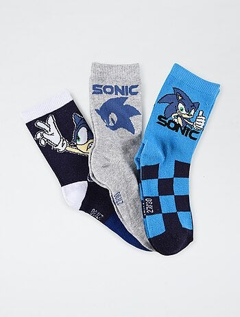 Set di 3 paia di calzini 'Sonic'