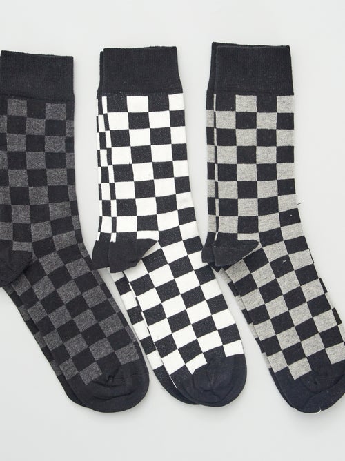 Set di 3 paia di calzini stampa 'motivo a scacchi' - Kiabi
