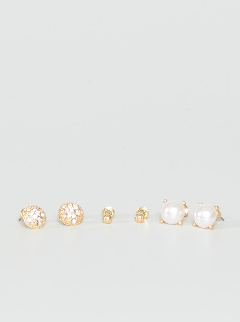 Set di 3 paia di orecchini BEIGE - Kiabi