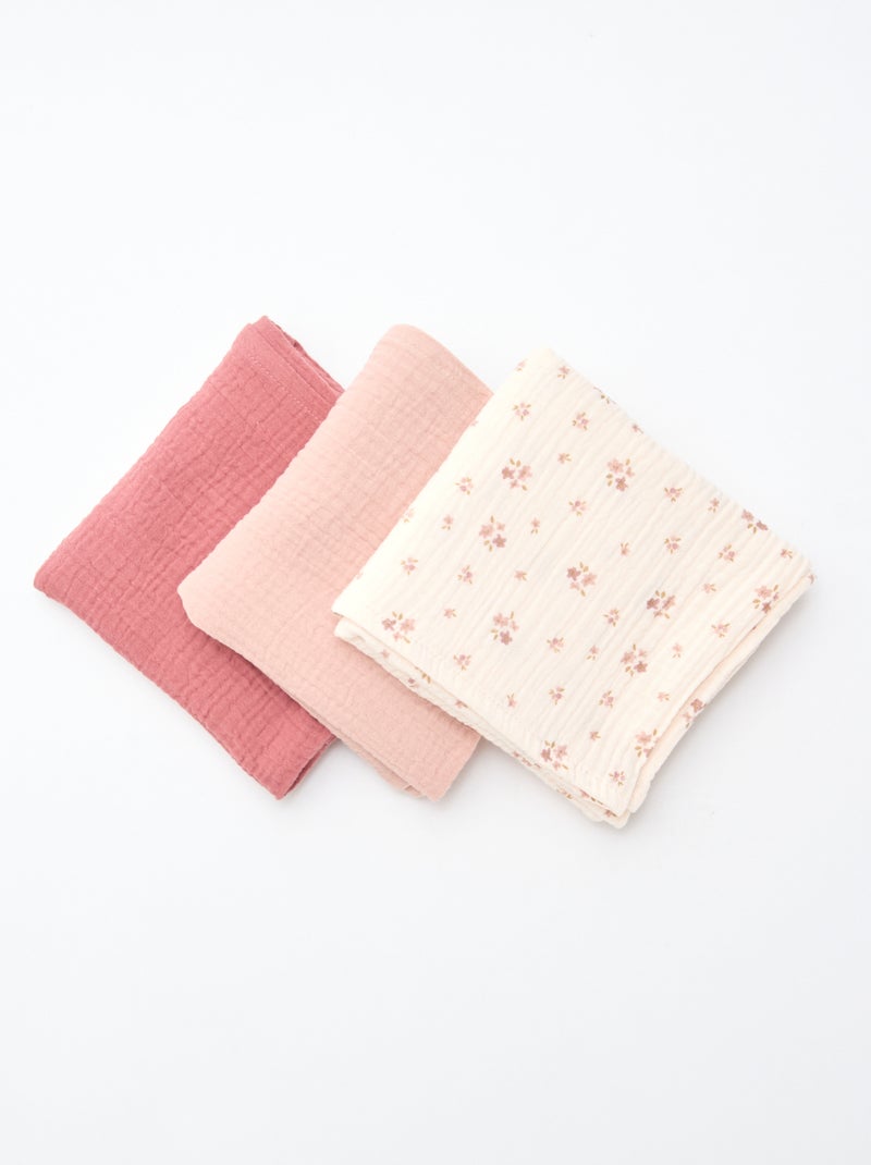 Set di 3 panni in cotone Rosa - Kiabi