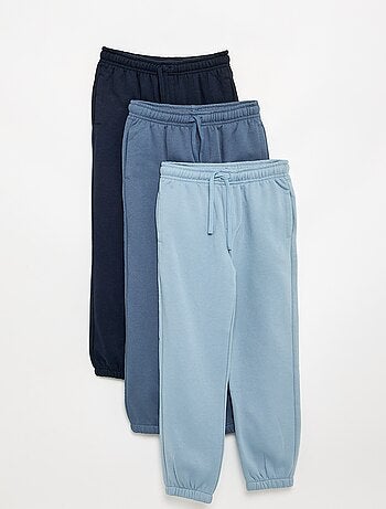 Set di 3 pantaloni da jogging a tinta unita