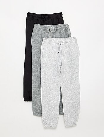 Set di 3 pantaloni da jogging a tinta unita