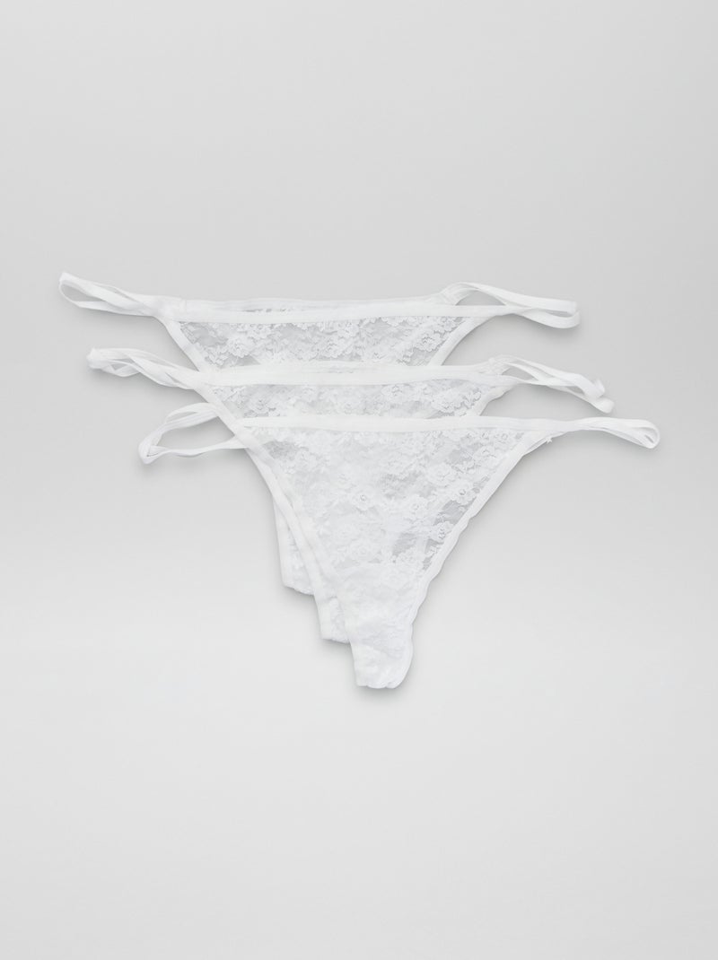 Set di 3 perizomi in pizzo Bianco - Kiabi