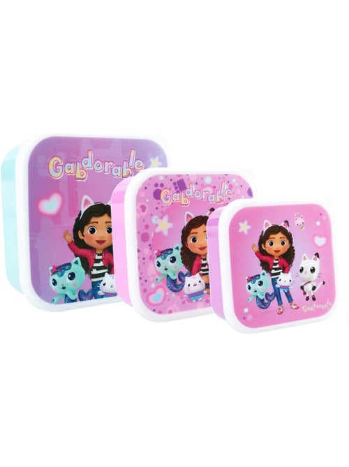 Set di 3 portamerenda - Gabby's Dollhouse - Contenitori per pasti - Impilabili - Kiabi