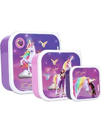 Set di 3 portamerenda - Unicorn Academy - Sophia & Wildstar - Impilabili