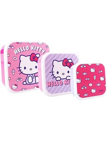 Set di 3 portamerenda per bambini - Hello Kitty – Contenitori per pasti - Impilabili
