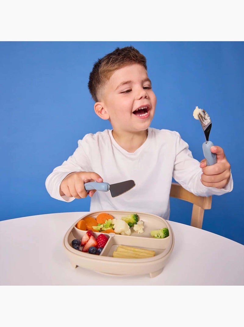 Set di 3 posate ergonomiche in acciaio inox per bambini | b.box | b.box Blu - Kiabi